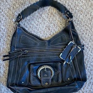 Hype black leather hobo bag